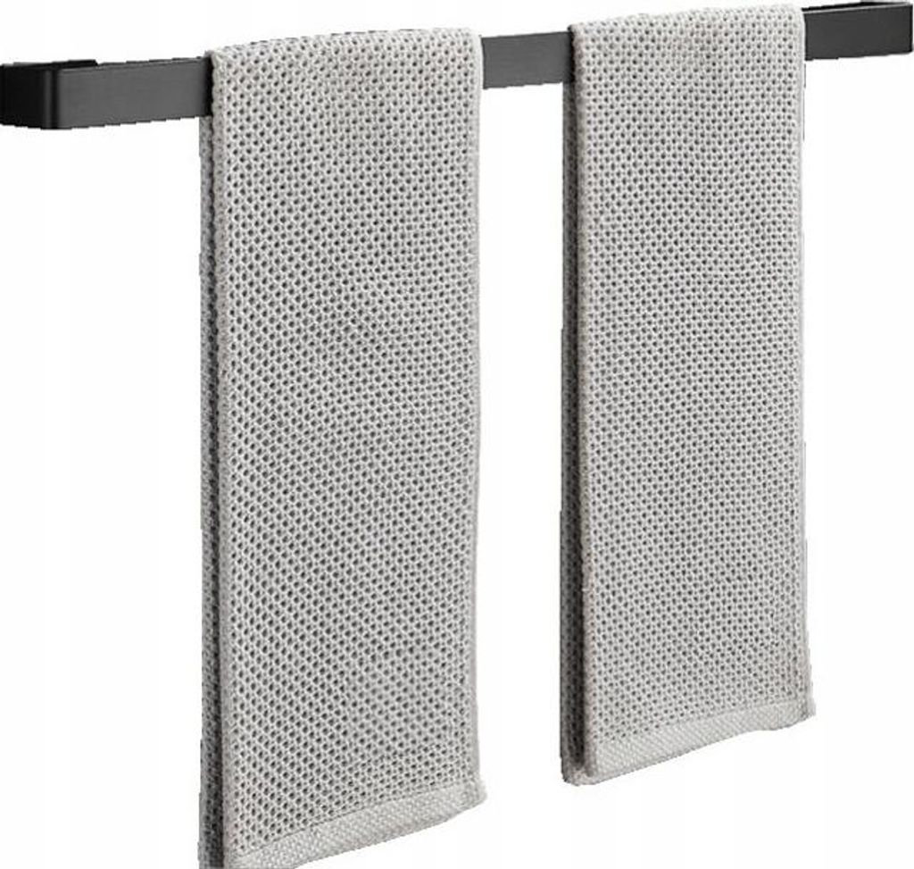 Wandmontierter Handtuchhalter fürs Badezimmer, schwarz, 50 cm