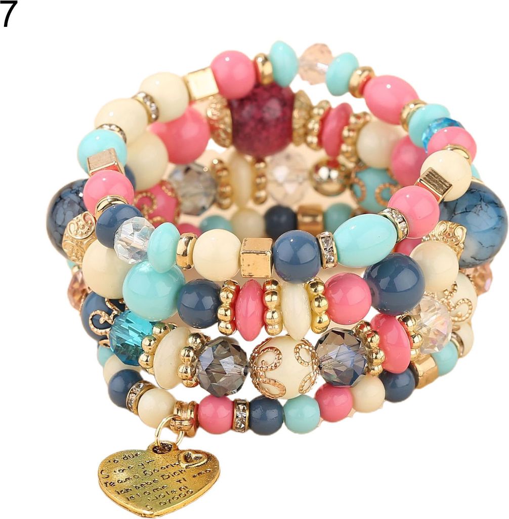 Damen-Armband, Herz-Anhänger, Perlenschmuck, leichtes, elegantes Armband für Partys-7