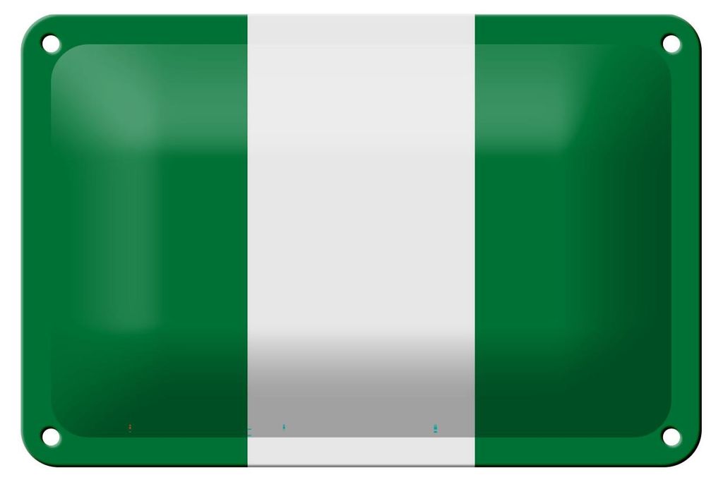Blechschild Flagge Nigerias 18x12cm Flag of Nigeria Dekoration