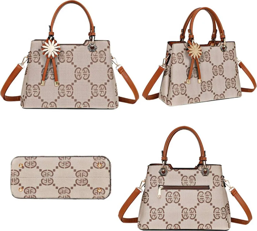 Gallantry, borsa da donna con stampa e tracolla, marrone - 4
