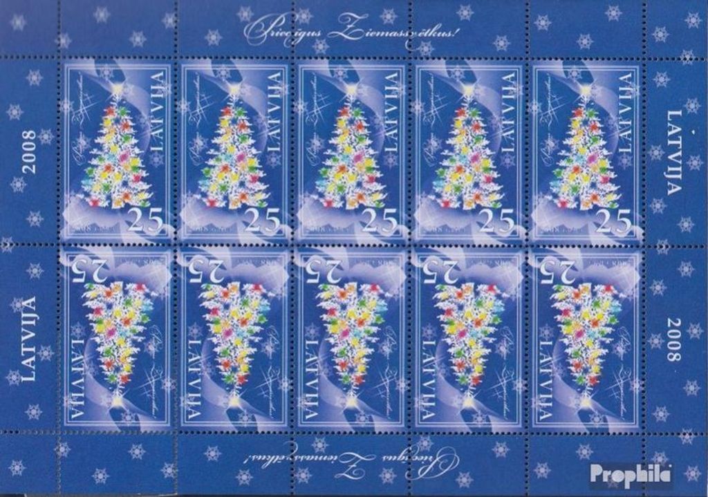 Briefmarken Lettland 2008 Mi 749Klb Kleinbogen (kompl.Ausg.) postfrisch Weihnachten
