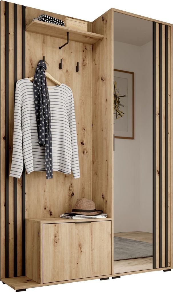 MOEBLO Kompaktgarderobe JOHN – Dielenschrank Wandschrank Produktbild 