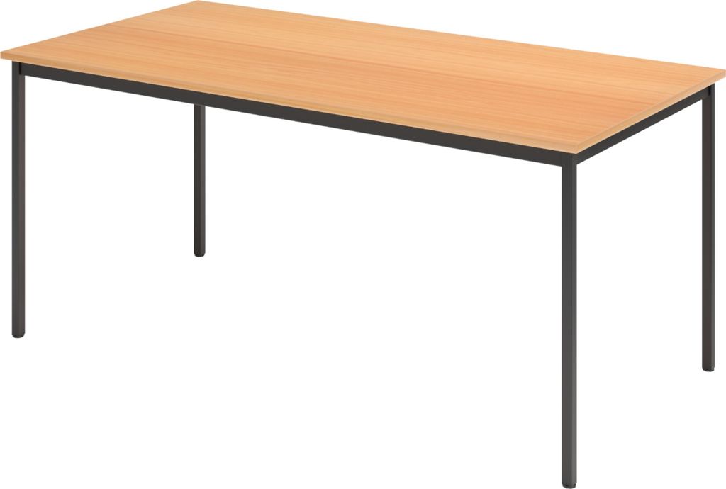 bümö Kantinentisch Serie-V - Optik: Buche/Schwarz, Größe: 160x80 cm