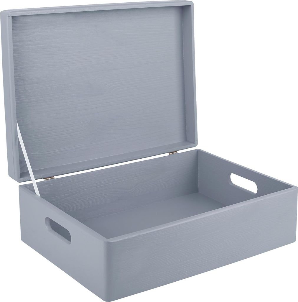 Creative Deco Boite de Rangement en Bois Gris 40 x 30 x 14 Image du produit 