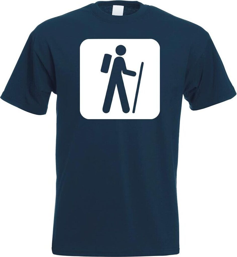 Kiwistar - T-Shirt - Navy - Wanderweg Wanderung Piktogramme Herren Funshirt Bedruckt Design Sprüche Spruch Motive - mit Motiv Bedruckt - Funshirt ...