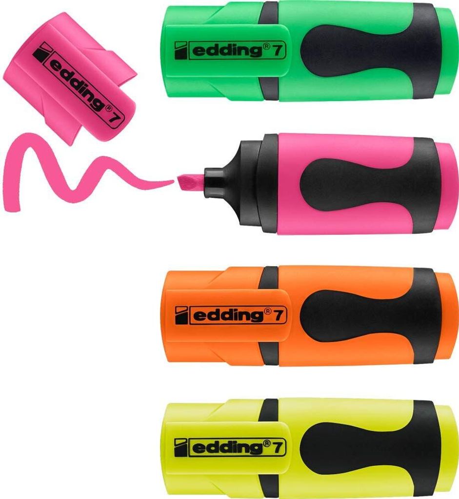 Edding 7, Fein, Grün, Gelb, Orange, Pink, 1 mm, 3 mm, 60 Produktbild 