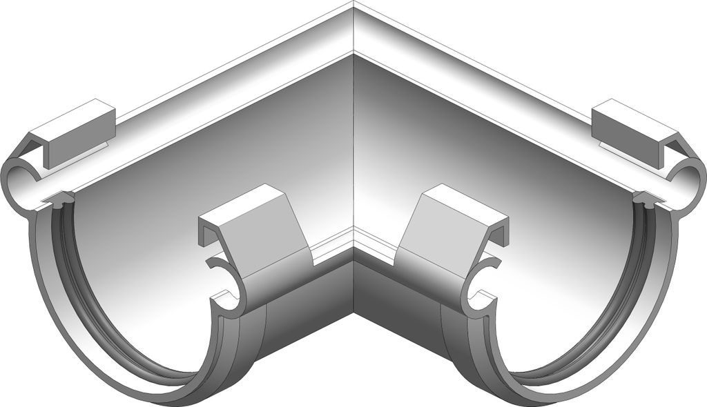 Dachrinne Halbrund 60mm Einzelteile | Außenecke Innenecke Winkel 90° Weiss | Kunststoff PVC Fallrohr DN60 | Gartenhaus Carport Terasse