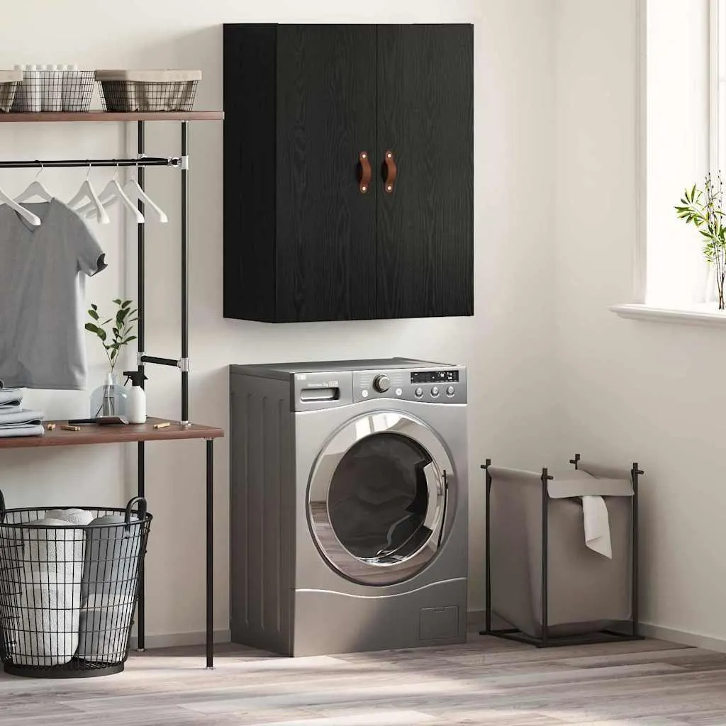 vidaXL Armadio a Muro Nero 69,5x34x90 cm - Mobile Sospeso in Legno