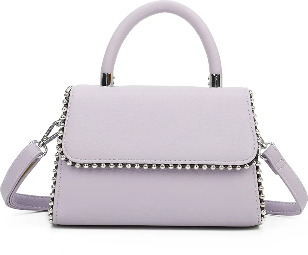 Petit Sac à Main de Soirée Violet Gallantry - Style Elegance Clouté