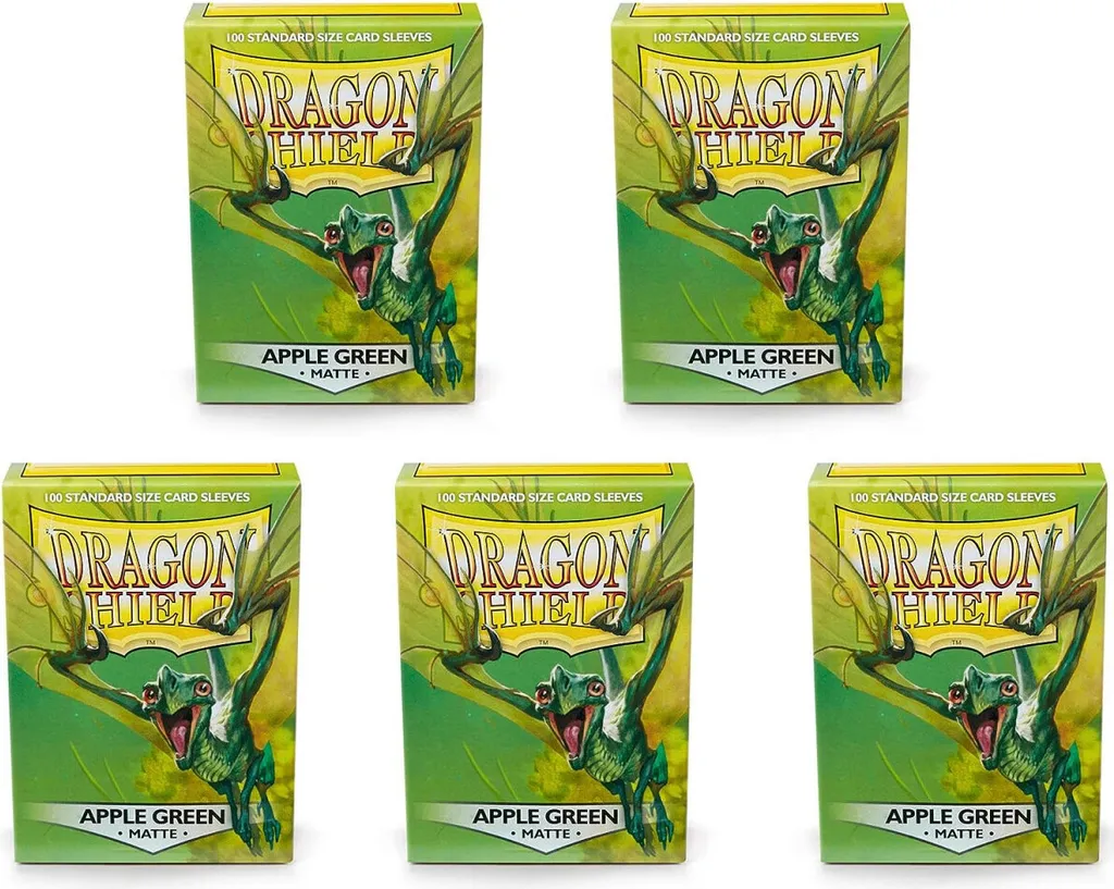 Dragon Shield Matte Apple Green : Lot de 5 Boîtes de 100 Sleeves TCG