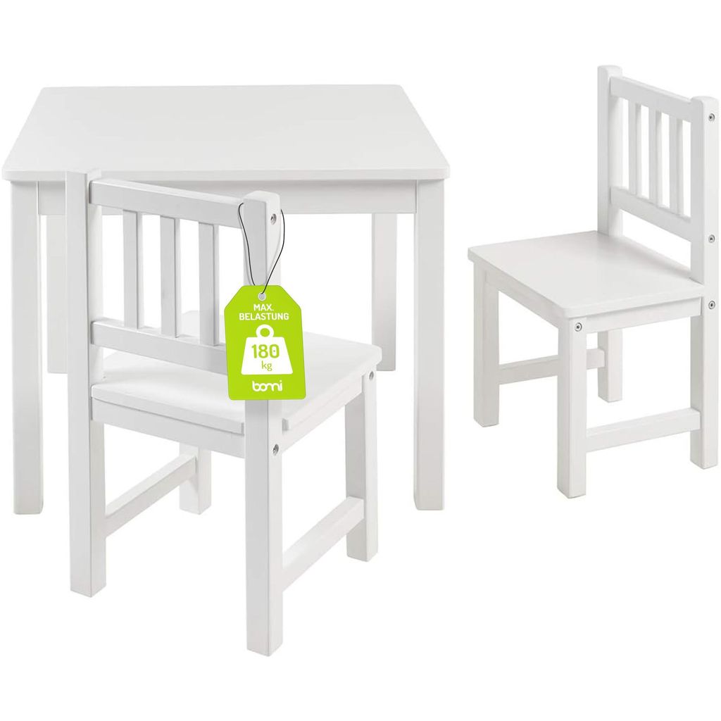 BOMI® Kindertisch mit 2 Stühlen Amy aus Kiefer Massiv Holz Produktbild 