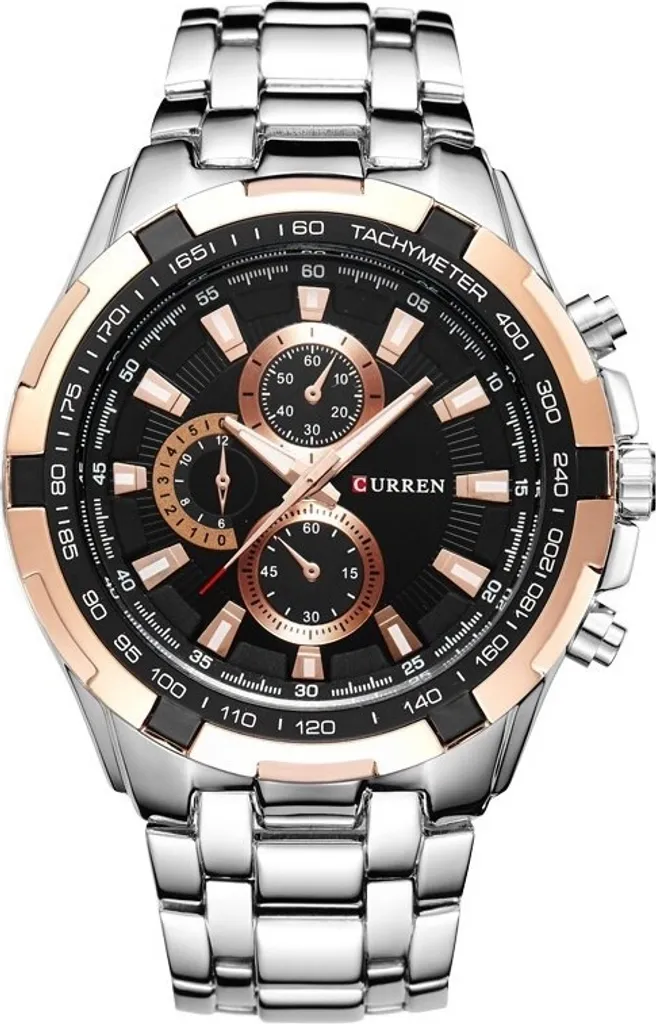 CURREN Enzo KP14405: Orologio Business Chrono Argento e Nero Oro