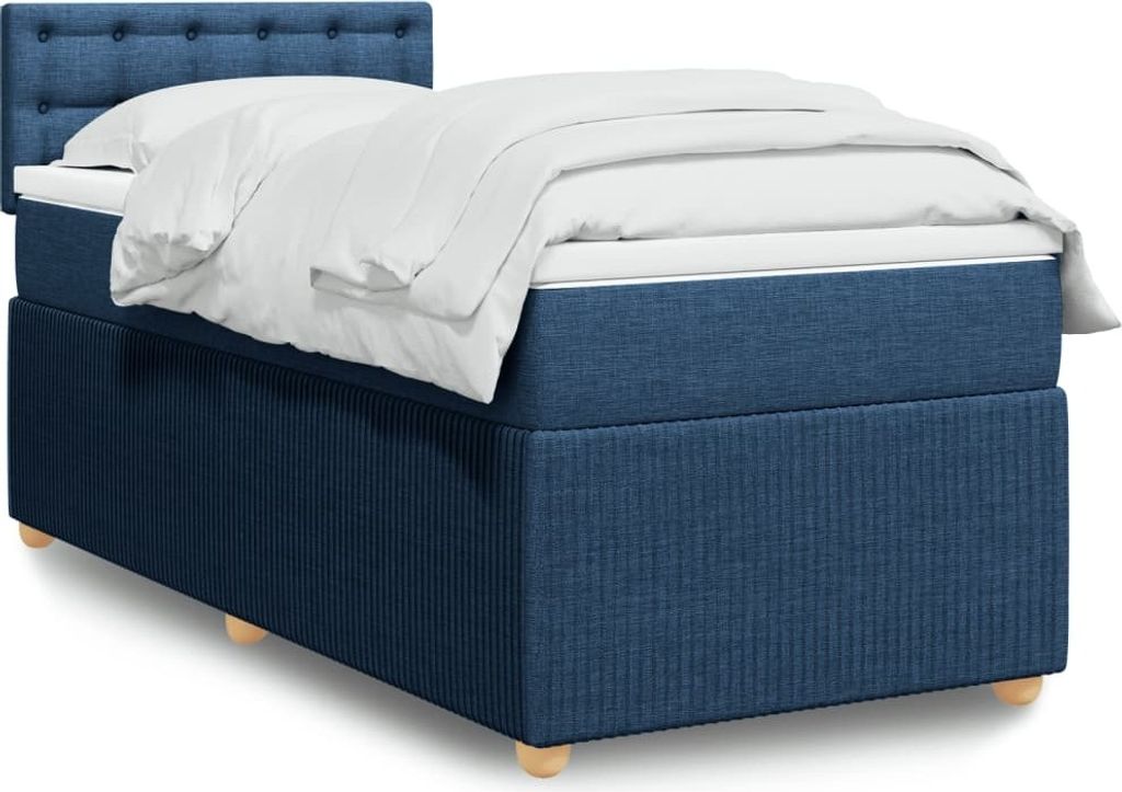Maison Exclusive - Boxspringbett mit Matratze Blau 90x190 cm Stoff