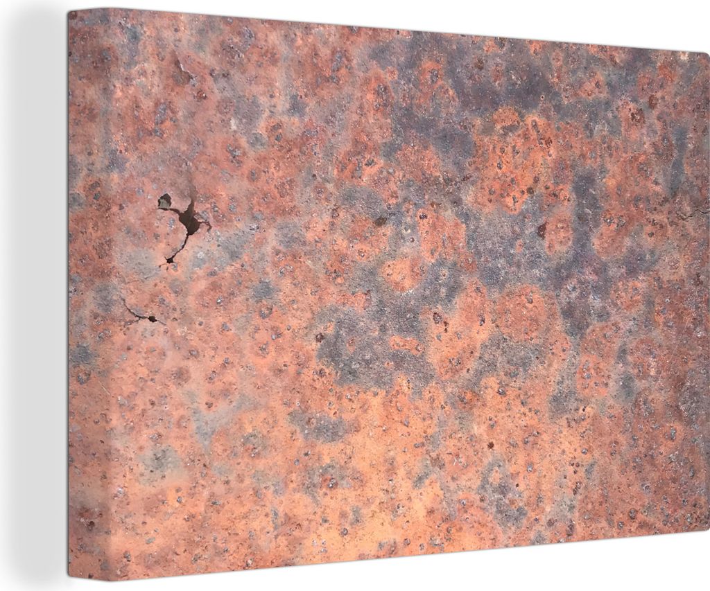 OneMillionCanvasses - Leinwandbilder - 140x90 cm, Rost - Verwittert - Metall, Wandbilder Kunstdruck Wanddekoration - Foto auf Leinwand - Gemälde...