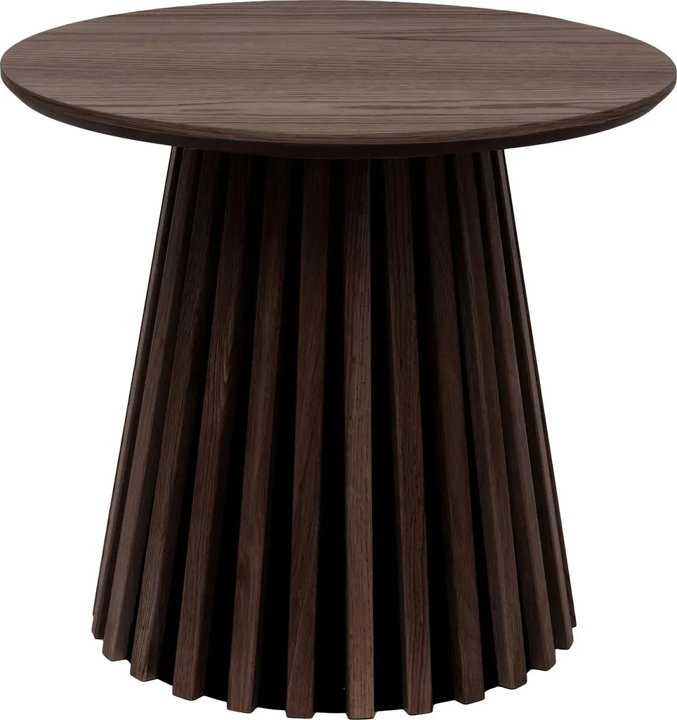 Table d'angle de salon Osaka, petite table basse rectangulaire chêne