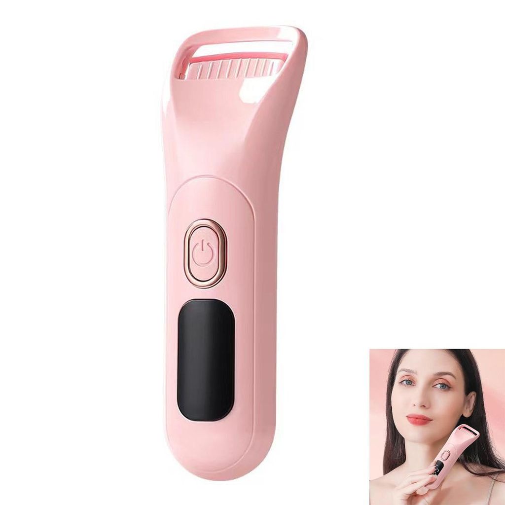 Elektrischer Wimperncurler mit Heizung, 3 Temperaturstufen, Silikon-Heizpad & Bürste, schnelles Aufheizen, geeignet für alle Wimperntypen