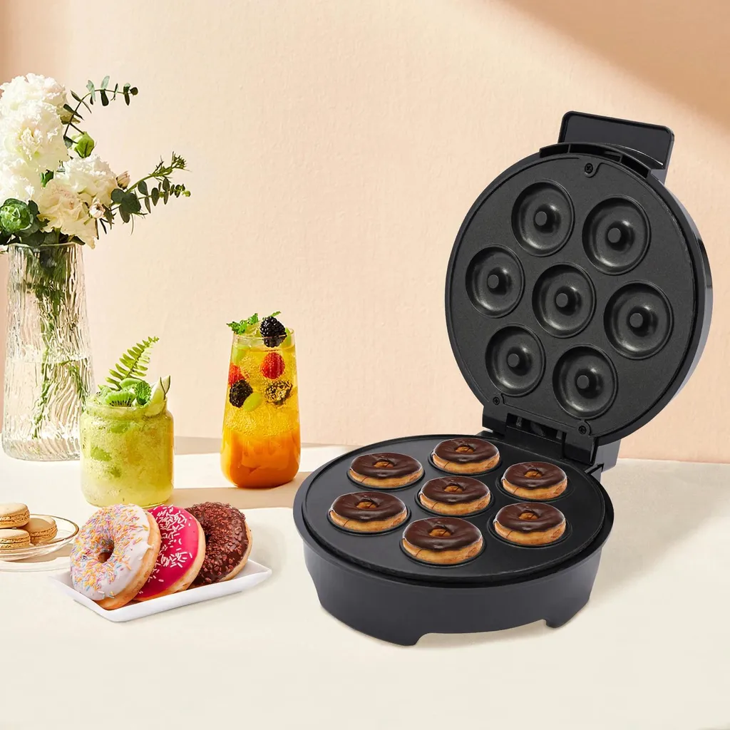 Machine à beignets antiadhésive 1000W noire pour cuisson rapide