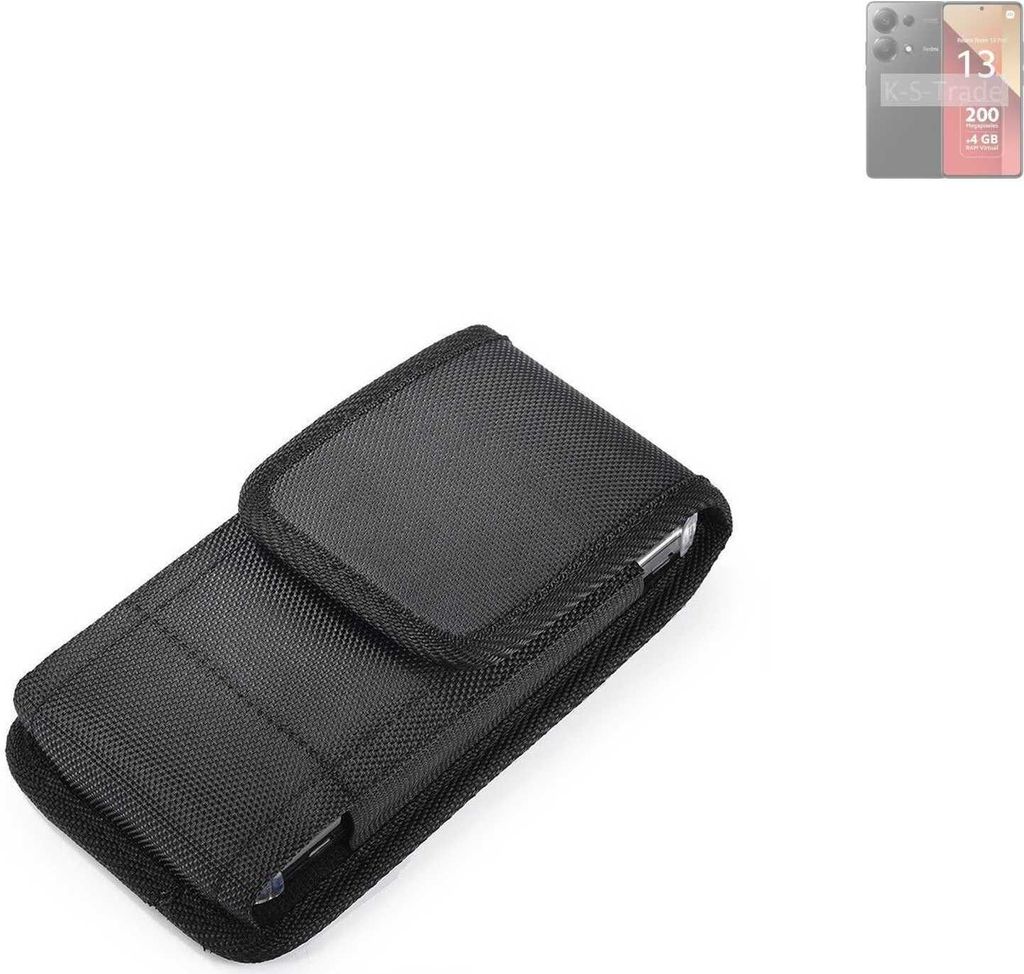Holster Gürteltasche kompatibel mit Xiaomi Redmi Note 13 Pro 4G Holster Gürtel Tasche wasserabweisend Handy Hülle Schutz Hülle Outdoor schwarz