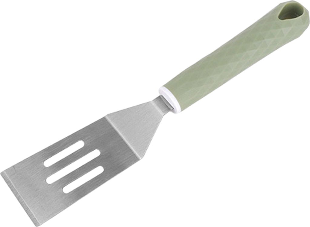 Antihaftbeschichteter Pfannen-Kochspatel aus Edelstahl, Spatel für gebratenen Fisch, bequemer Griff, Steak, Pfannkuchen, Schlitzspatel, Küchenhelfer