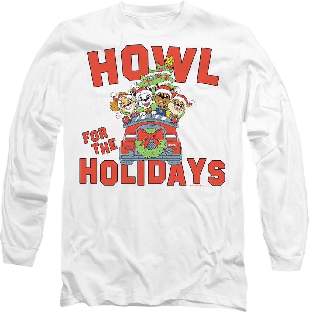 Paw Patrol - "Howl For The Christmas Holidays" T-Shirt für Herren/Damen Uni TV10540 (L) (Weiß)