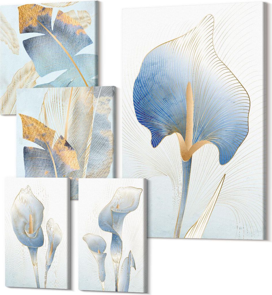 Leinwandbilder Mehrteilig 5-teilig – Modernes Design – Hochwertiger Polycanvas Kunstdruck – Wanddekoration & Wandkunst – Bilder für Zuhaus...