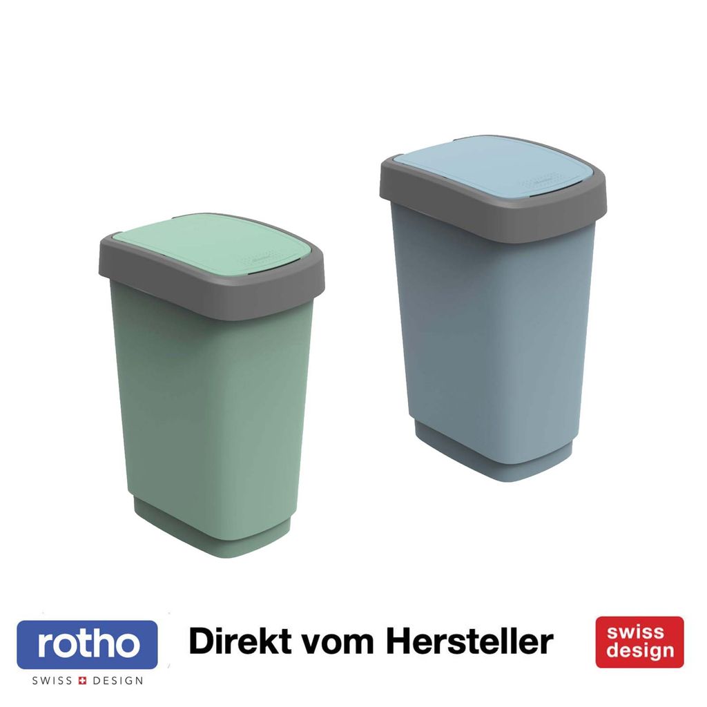 ROTHO Rotho Twist Mülleimer 25l mit Deckel, Kuns…