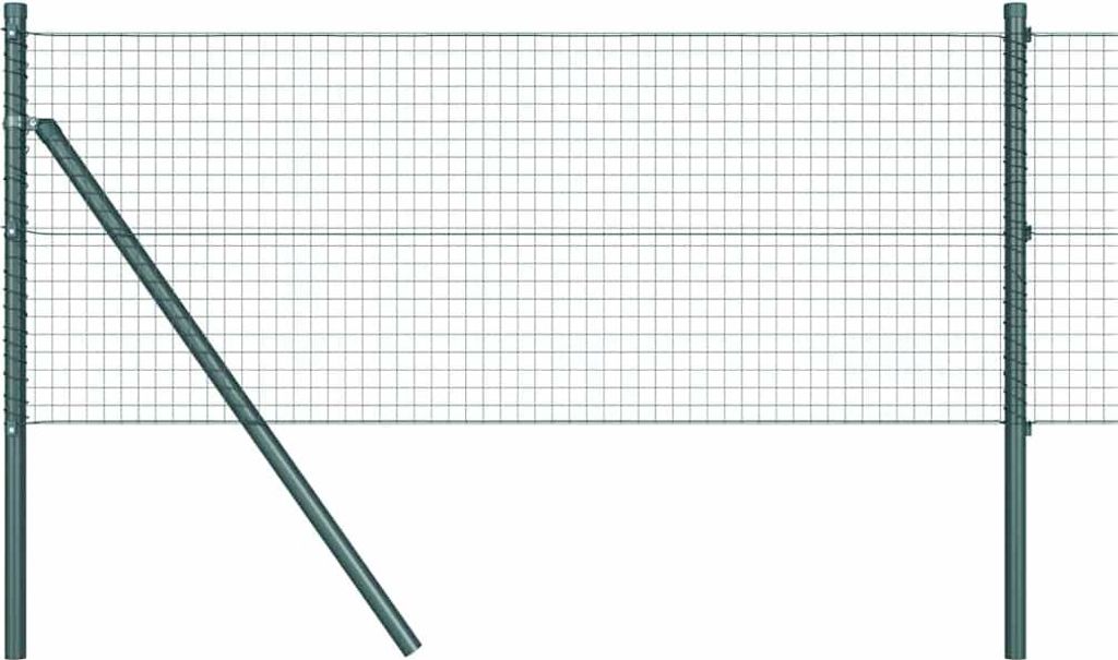 vidaXL Zaunpfosten Grün 10 x 0,5 m (25 x 25 mm Netz) Stahl