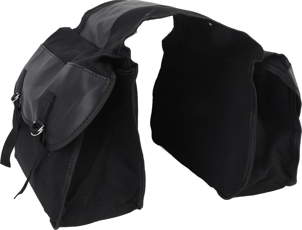 Motorrad-Satteltaschen, Reisegepäcktasche, wasserdichtes Segeltuch, Kunstleder, Fahrrad-Rücksitz für Radfahren, Reisen, Pendeln, Schwarz