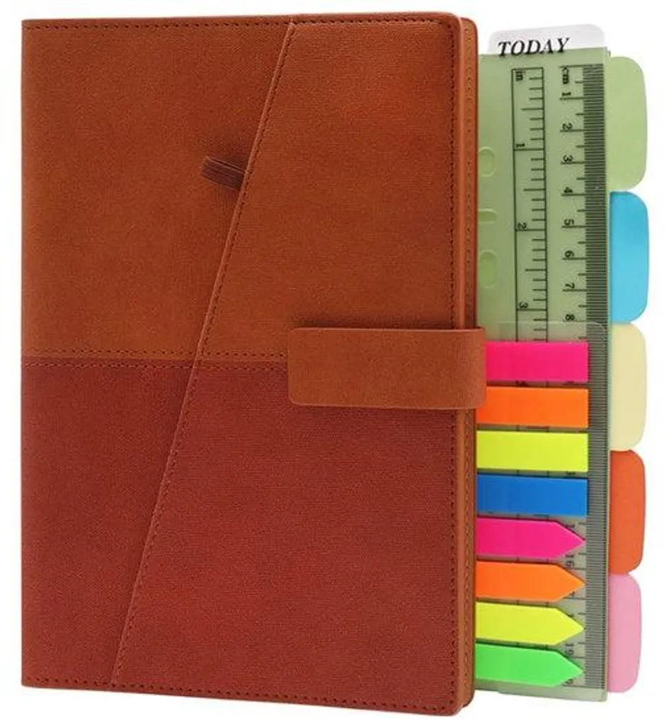 Cahier de notes professionnel à sangle et couverture cuir synthétique