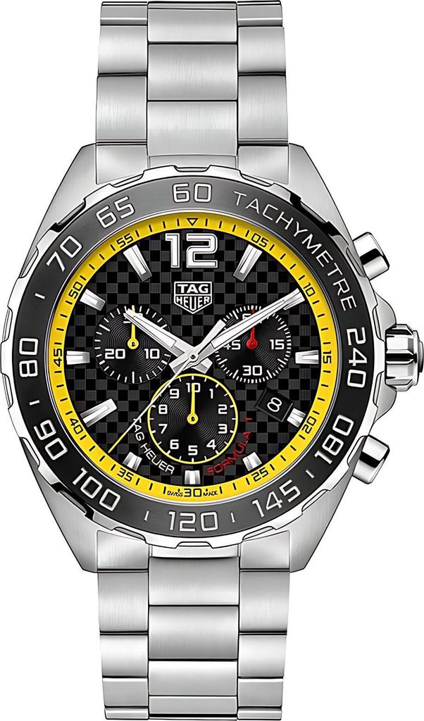 Tag Heuer Formula 1 Herrenuhr Chronograph silber schwarz gelb CAZ101AC.BA0842