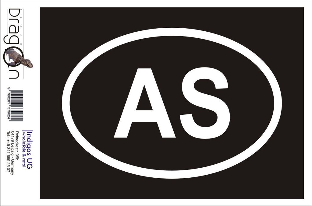 Aufkleber / Autoaufkleber - JDM / Die cut / Auto / OEM - Amerikanisch - Samoa AS - 160x110mm silber - Heckscheibe / Heckscheibenaufkleber