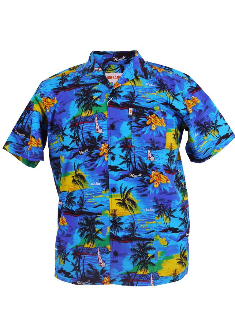 Buntes Hawaii-Hemd Für Herren, Größe M/L – 100% Polyester, Für Party & Sommer