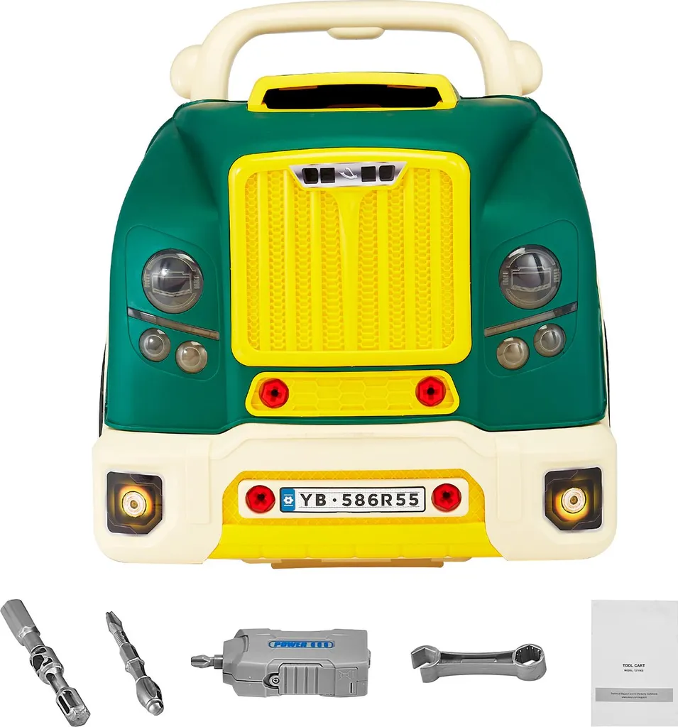 SucceBuy Jeu de Moteur 60 Pièces pour Enfant Mécanicien Vert Kit Réparation