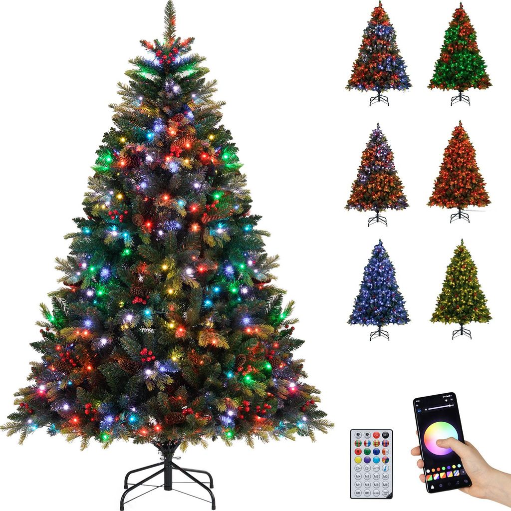 COSTWAY Albero di Natale artificiale 180 cm, albero di Immagine del prodotto 