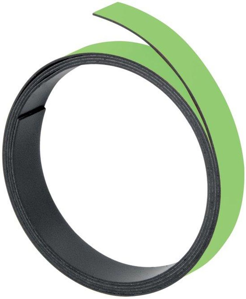 Magnetband, 100 cm x 5 mm, absperrbar, durchschnittlich grün, Schnittstück, M801 19
