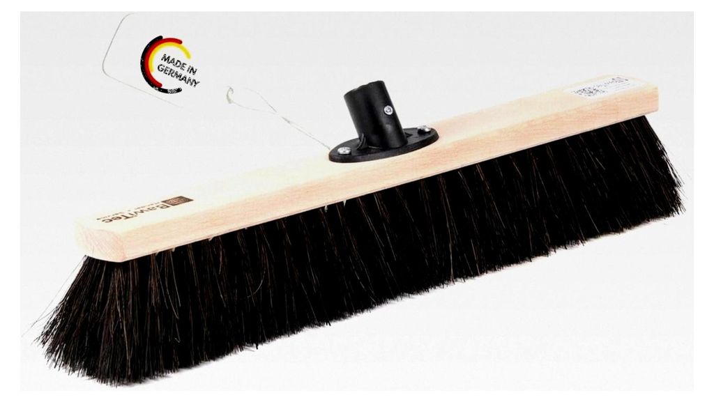 Arengabesen, nassfest und ölbeständig, 50 cm breit, Arenga-Pflanzen-Naturfaser-Borsten, mit QuickFix-Stielhalter, für den Außenbereich, Straße...