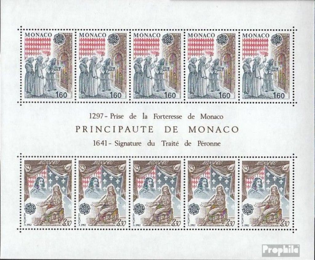 Briefmarken Monaco 1982 Mi Block19 (kompl.Ausg.) postfrisch Europa