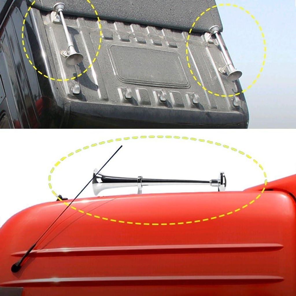 Luftdruckhorn mit Kompressor - Luftdruckhorn - Schiffs Horn - Nebelhorn - Türkische Flöte