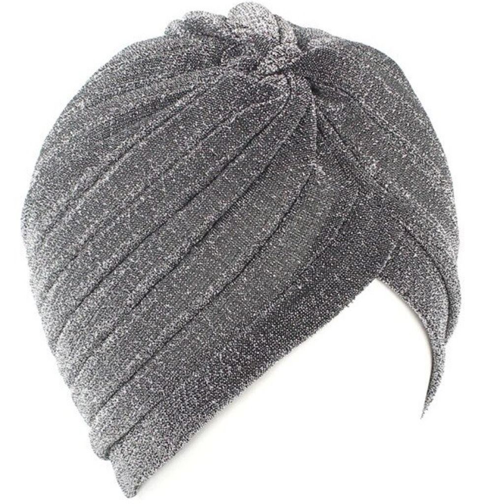 Glitzernde Turban Mütze in Grau für Damen KP7339 Produktbild 