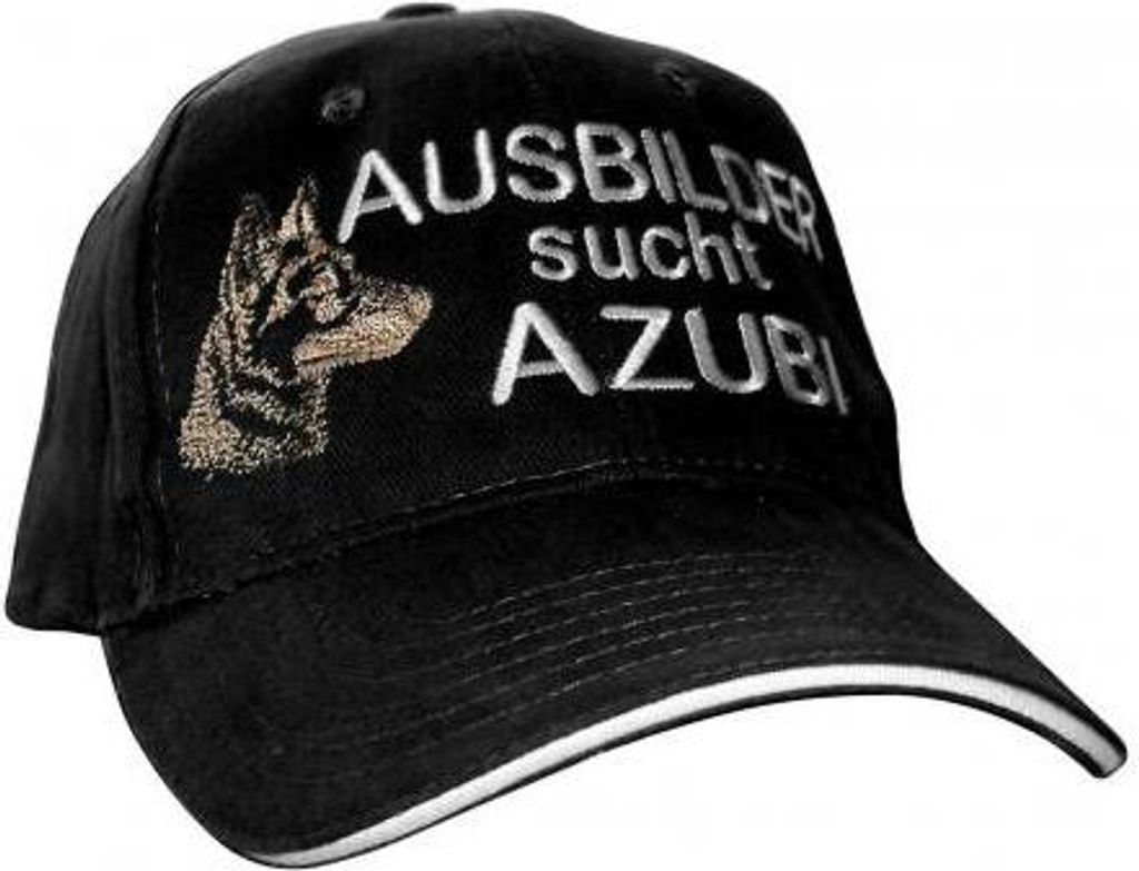 Baseballcap mit Einstickung Schäferhund Ausbilder sucht Azubi 69726 schwarz