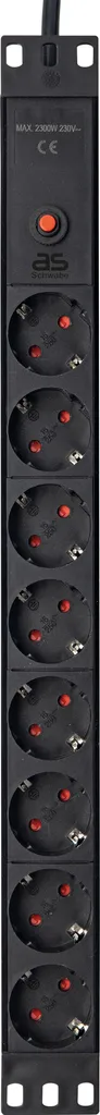 PDU 1U Rack 19" AS Schwabe 18192 | 8 Outlets Schuko C14 IEC 3mt