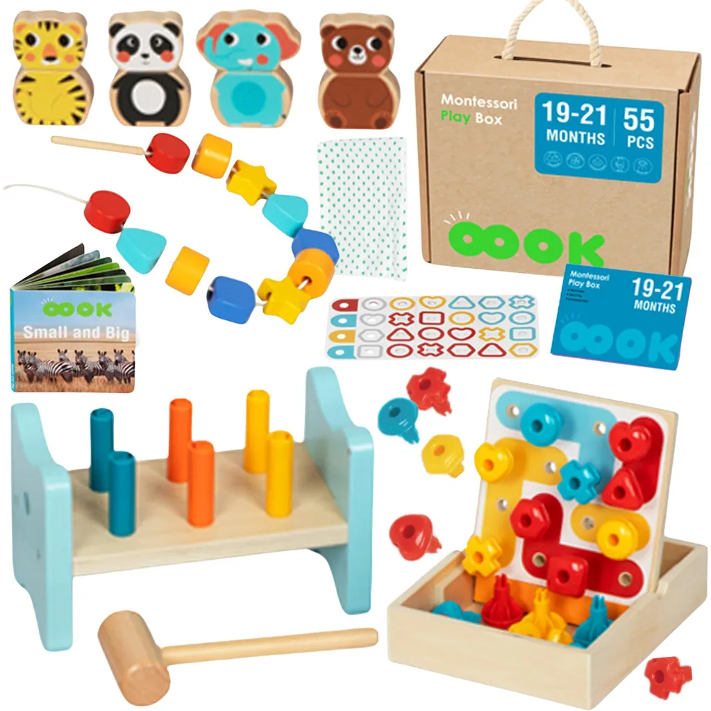 Box Éducative Montessori 7-en-1 : Jeu d'Éveil Sensoriel 19-21 Mois