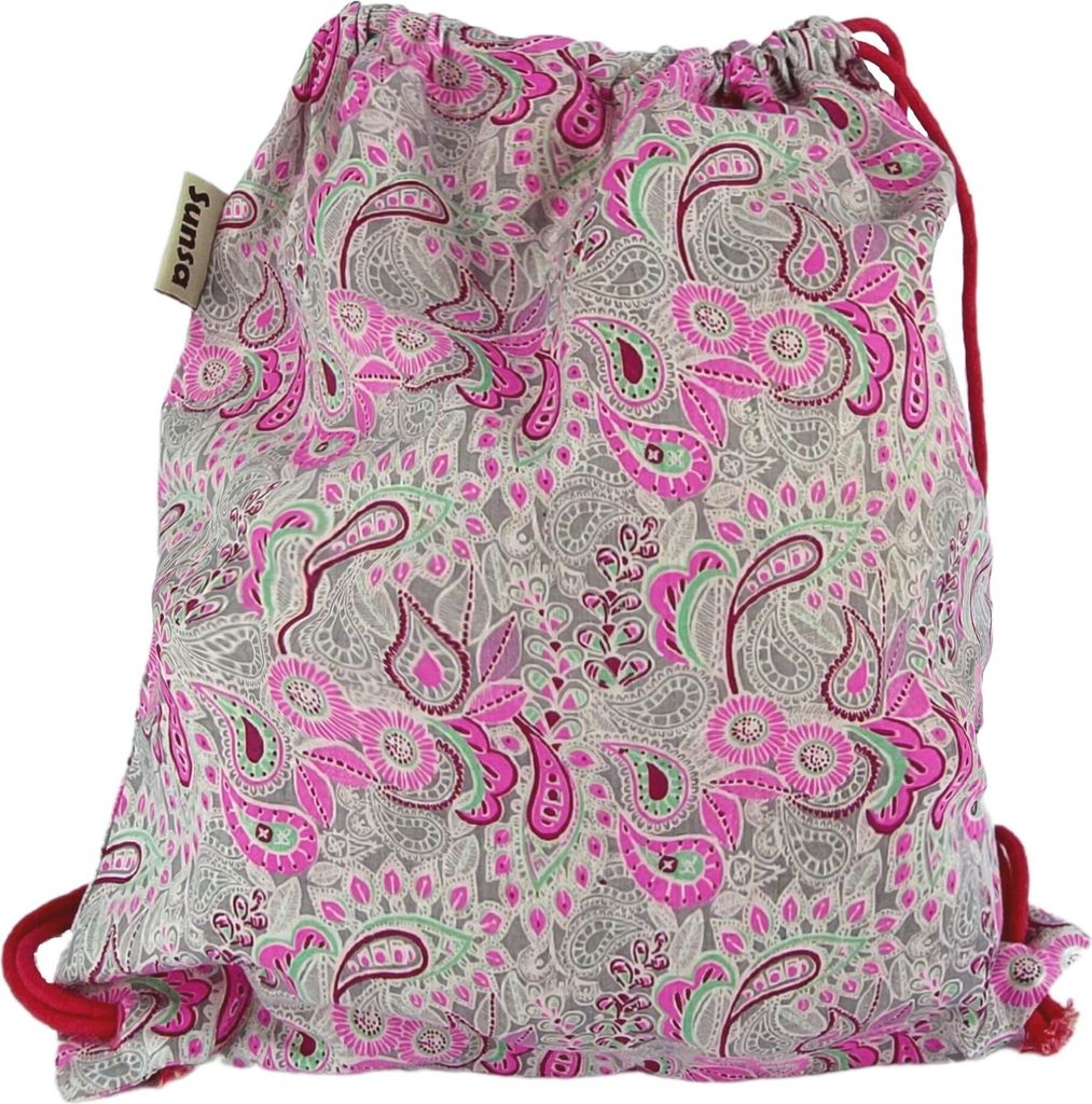 Sunsa Mädchen Turnbeutel Rucksack, Kinderrucksack, Stoffbeutel mit Kordelzug, Baumwolltasche bedruckt, Schule/ Kindergarten Sportbeutel, Stoff Ruc...