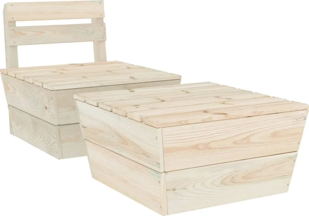 Set Relax Giardino 2 Pezzi Legno Abete Impregnato - Salotto Esterno