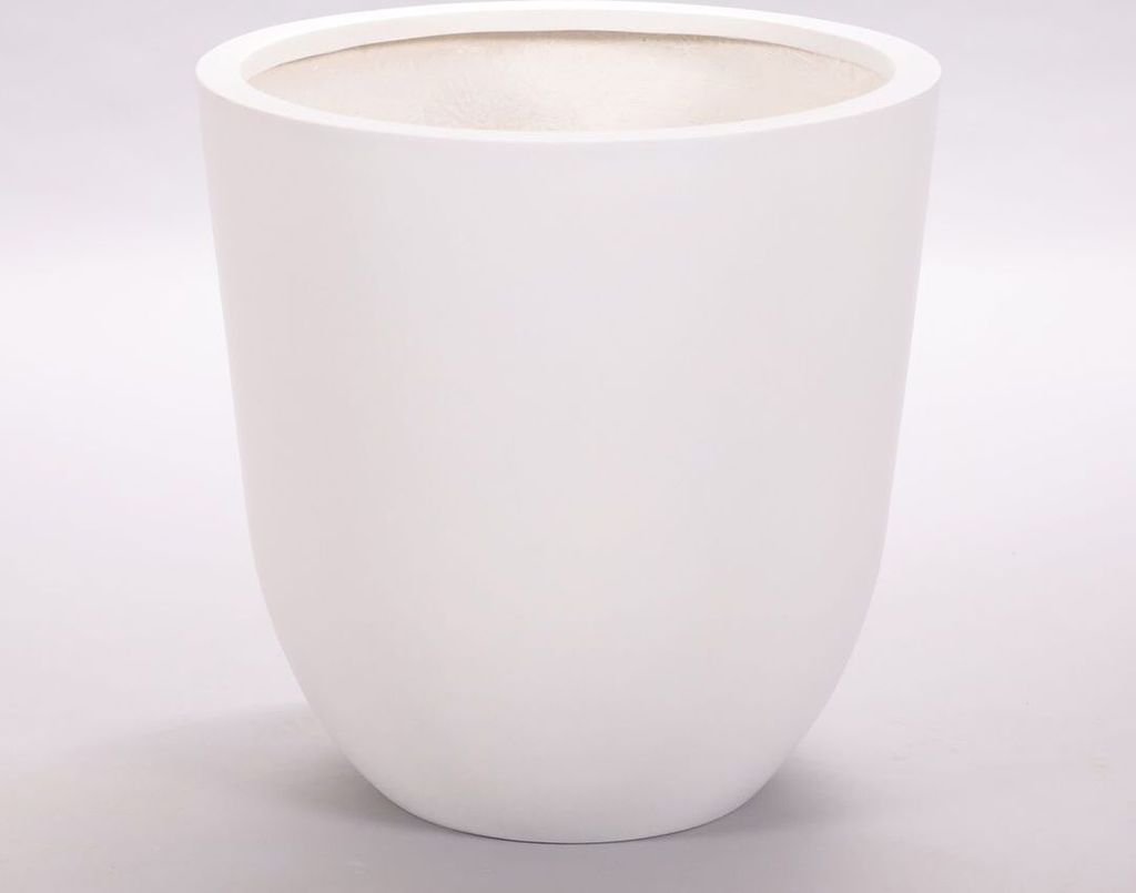 Elegant Einrichten | Pflanzkübel | Fiberglas | rund konisch | D60xH60cm | perlmutt weiß.