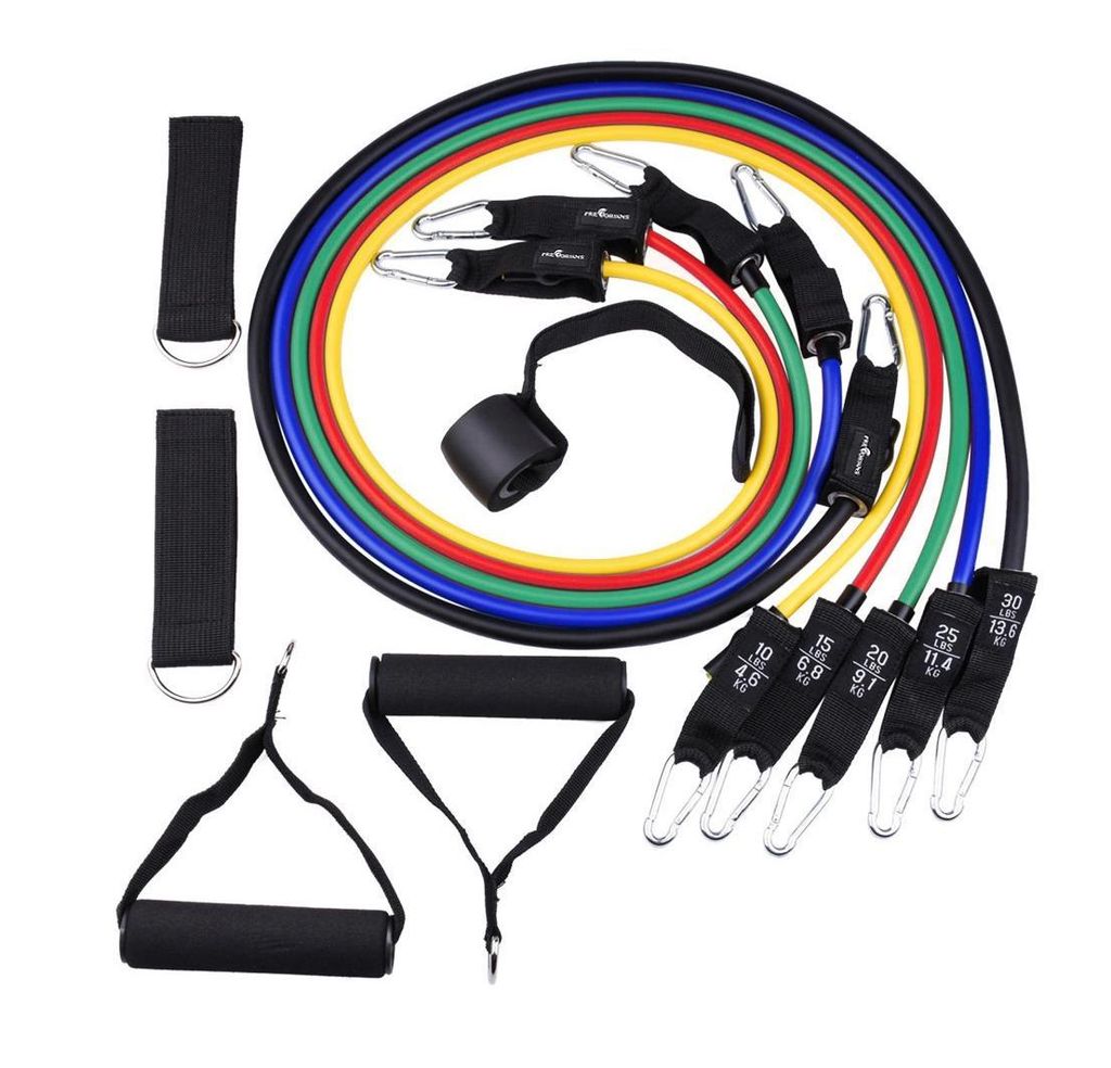 Set 5 Fitnessbänder Widerstandsbänder 5 Verschiedene Stärken Muskeltraining Calisthenics für Workout Fitness