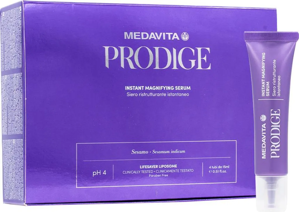 Medavita Prodige Instant Magnifying - Sérum Réparateur Effet Miroir 4x15ml
