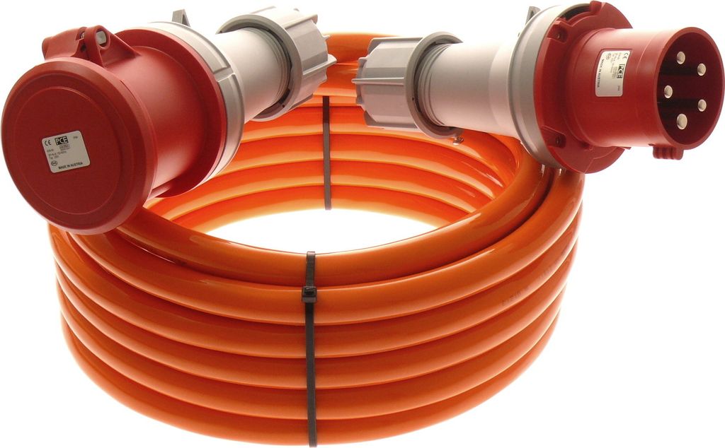 CEE PUR Verlängerungskabel Panzerkabel H07BQ-F 5G10 5x10 63A IP44 5-50m, Größe:5G10/ 50m