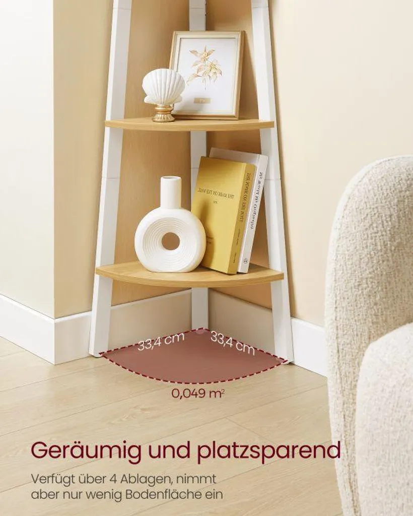 Étagère d'angle pour pièces encombrées solution rangement 4 niveaux - 4