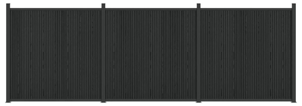 vidaXL Plotový panel, 3 kusy, 530 x 186,5 cm, WPC a hliník, Obrázok produktu 